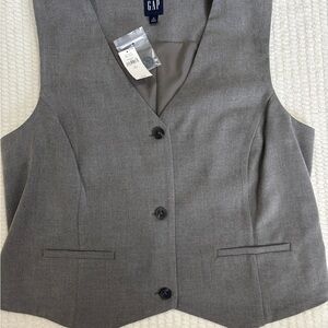 Light Gray Vest with Button Detail - GAP